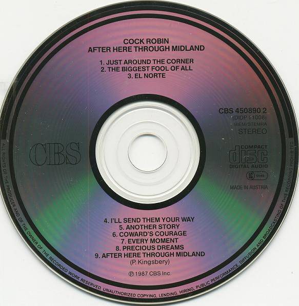 Cock Robin After Here Through Midland : CD